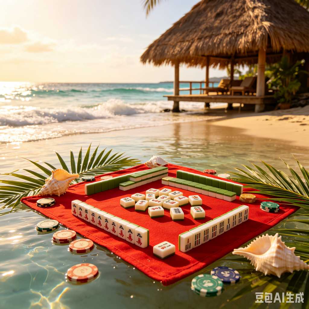 vintage text mahjong set